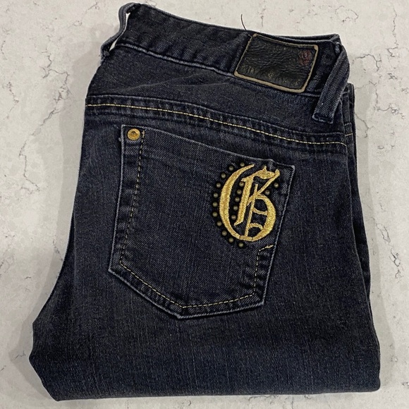 Guess Jeans Denim - Guess Dark Denim Jeans with Gold Pocket Detail